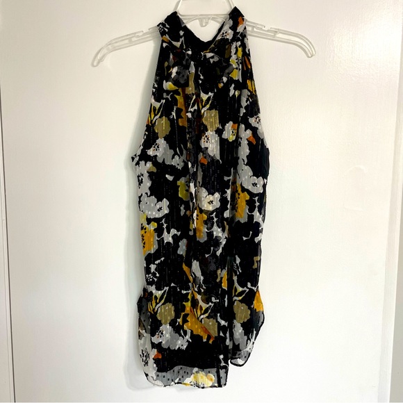White House Black Market Floral Halter Top Size 2 - Picture 2 of 5